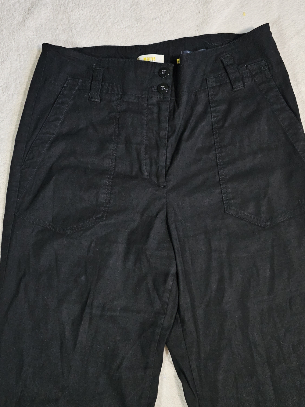 Maeve Pants Womens 12 The Naomi Wide Leg Flare Black Anthropologie High Rise. - Picture 7 of 13